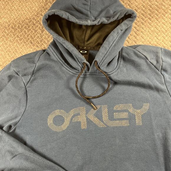 Oakley Men’s Blue Logo Hoodie Sweatshirt Regular Fit Size Medium Athletic Y2K - Picture 2 of 10